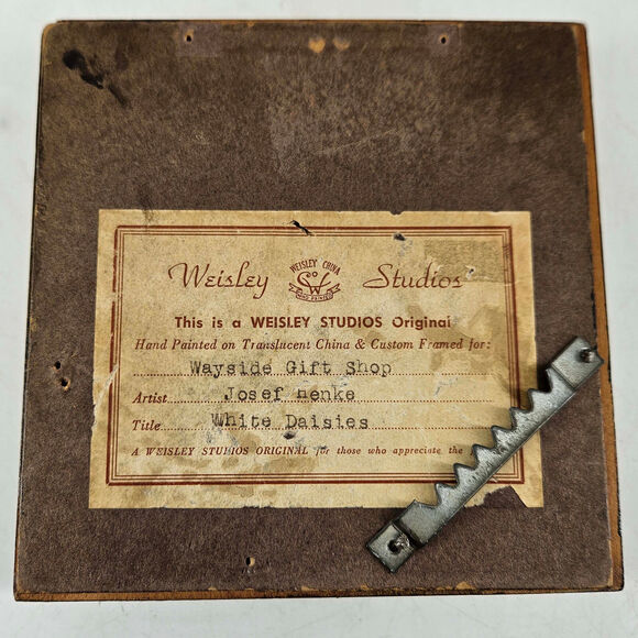 Rare Vintage Weisley Co. Hand Painted Signed by Artist Josef Henke Plate Framed - Picture 4 of 4